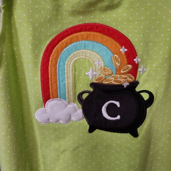 🍀 Pot o' Gold Romper "C" Monogram - Picture 2 of 4
